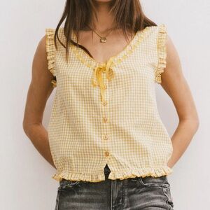 Bohme Calvin Gingham Tank in Yellow M